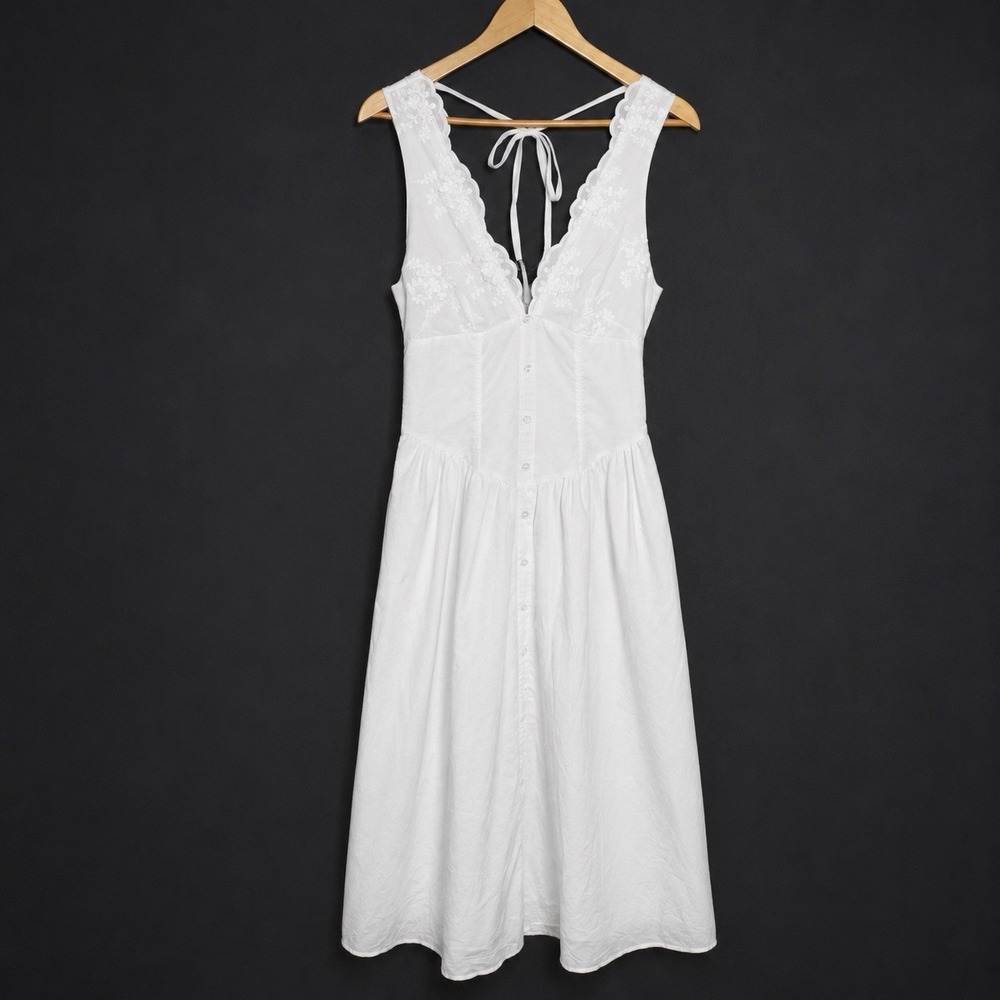 Wild Fable White Cotton Embroidered Corset Long Dress S TikTok Romantic Feminine - Picture 2 of 15